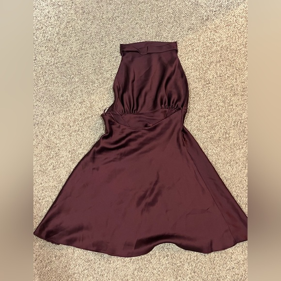 Zara Medium Burgundy Backless Dress (NWT) - Picture 4 of 7
